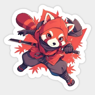 Red Panda Ninja Sticker